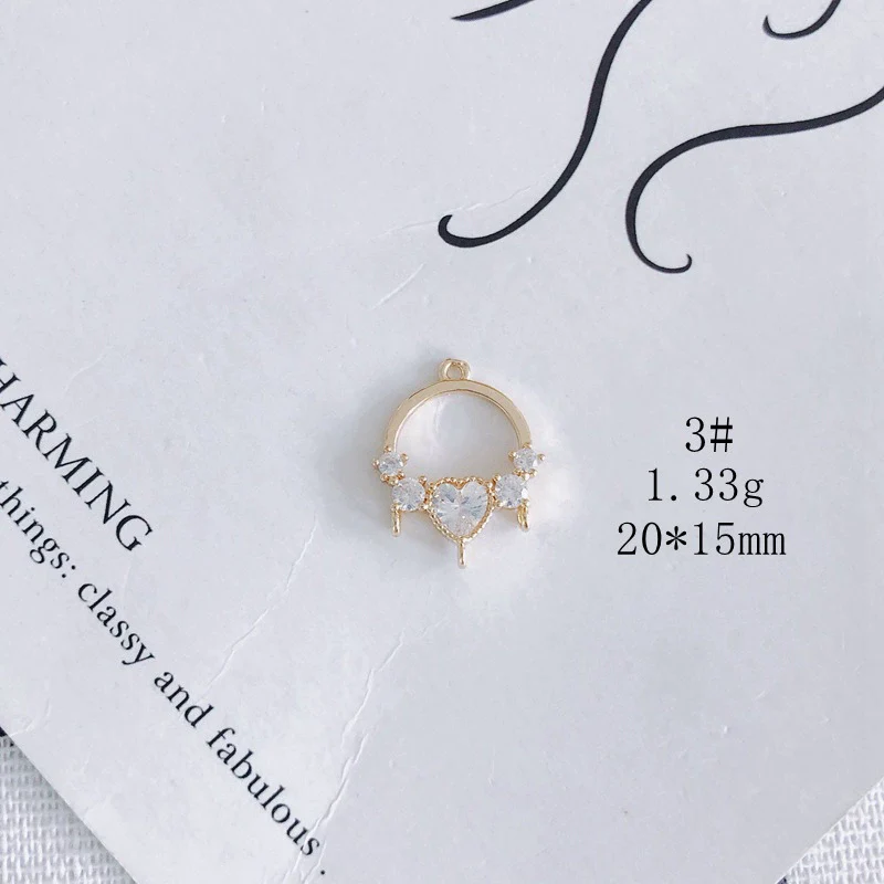 Wholesale Jewelry Accessories Copper Zircon Inlay Flower Moon Hollow Necklace Material - Image 8