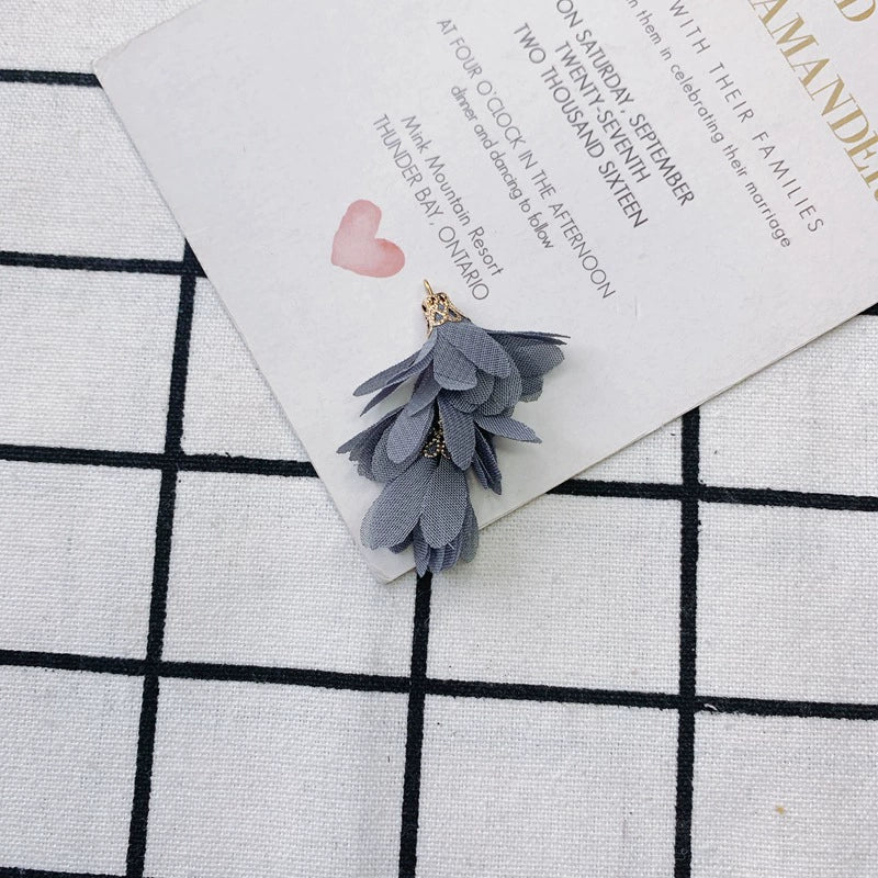 Wholesale Jewelry Accessories Fresh Tassel Small Flower Earrings Pendant Handwoven Fabric Material - Image 12