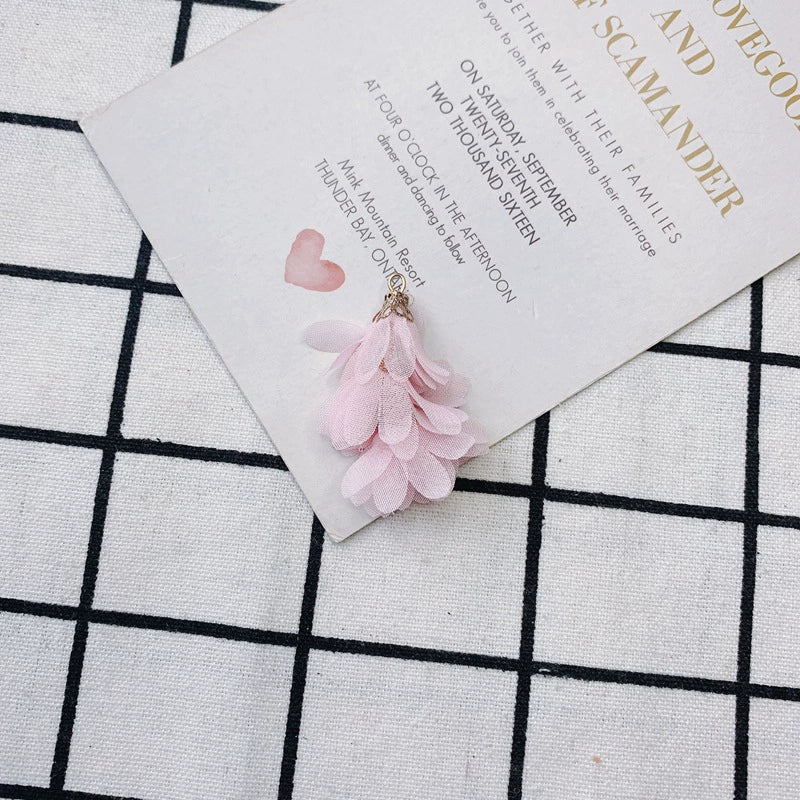 Wholesale Jewelry Accessories Fresh Tassel Small Flower Earrings Pendant Handwoven Fabric Material - Image 14