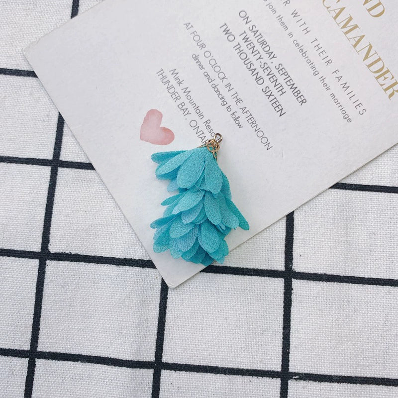 Wholesale Jewelry Accessories Fresh Tassel Small Flower Earrings Pendant Handwoven Fabric Material - Image 15