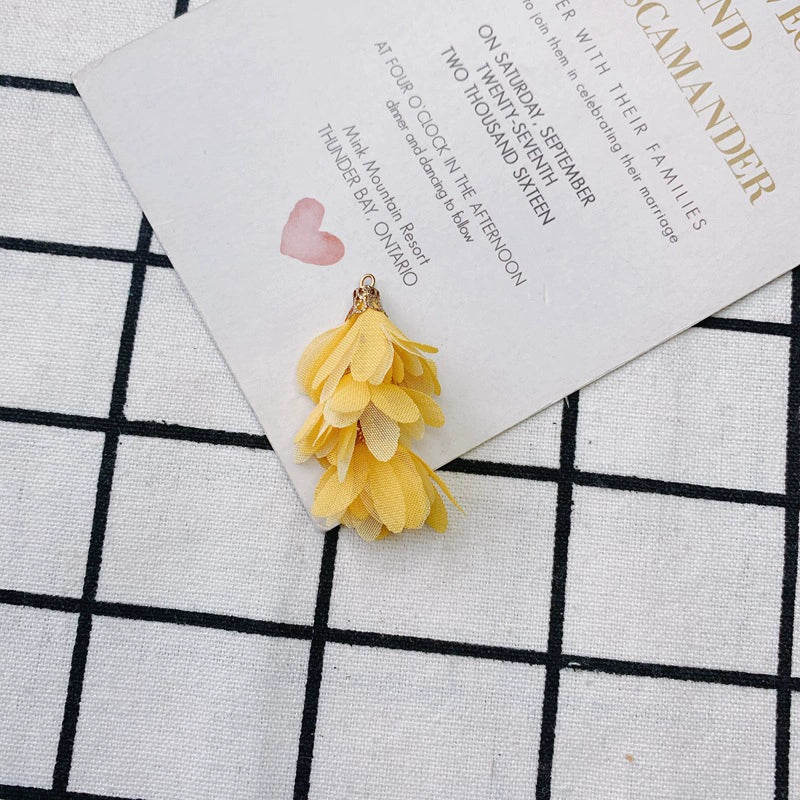 Wholesale Jewelry Accessories Fresh Tassel Small Flower Earrings Pendant Handwoven Fabric Material - Image 16