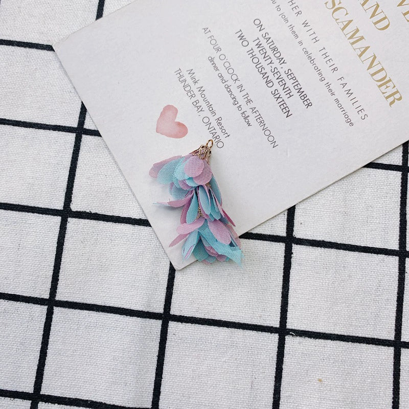 Wholesale Jewelry Accessories Fresh Tassel Small Flower Earrings Pendant Handwoven Fabric Material - Image 17