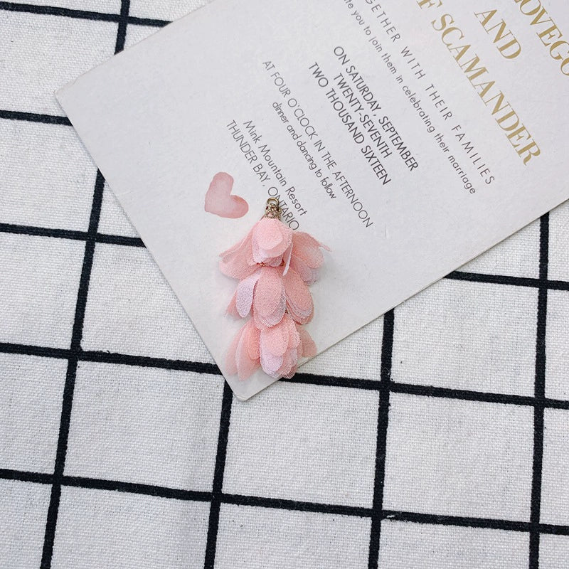 Wholesale Jewelry Accessories Fresh Tassel Small Flower Earrings Pendant Handwoven Fabric Material - Image 18