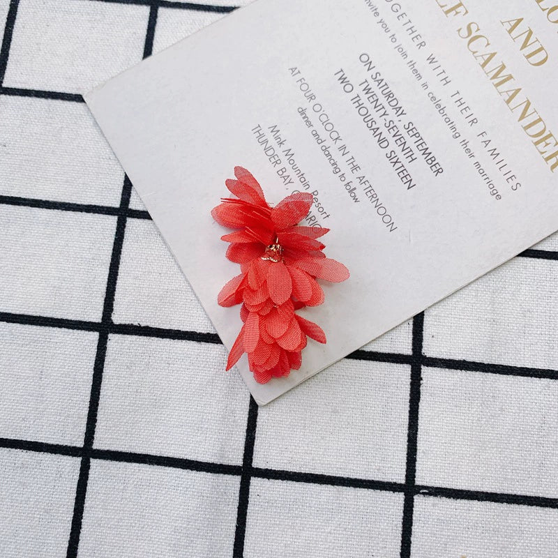 Wholesale Jewelry Accessories Fresh Tassel Small Flower Earrings Pendant Handwoven Fabric Material - Image 19