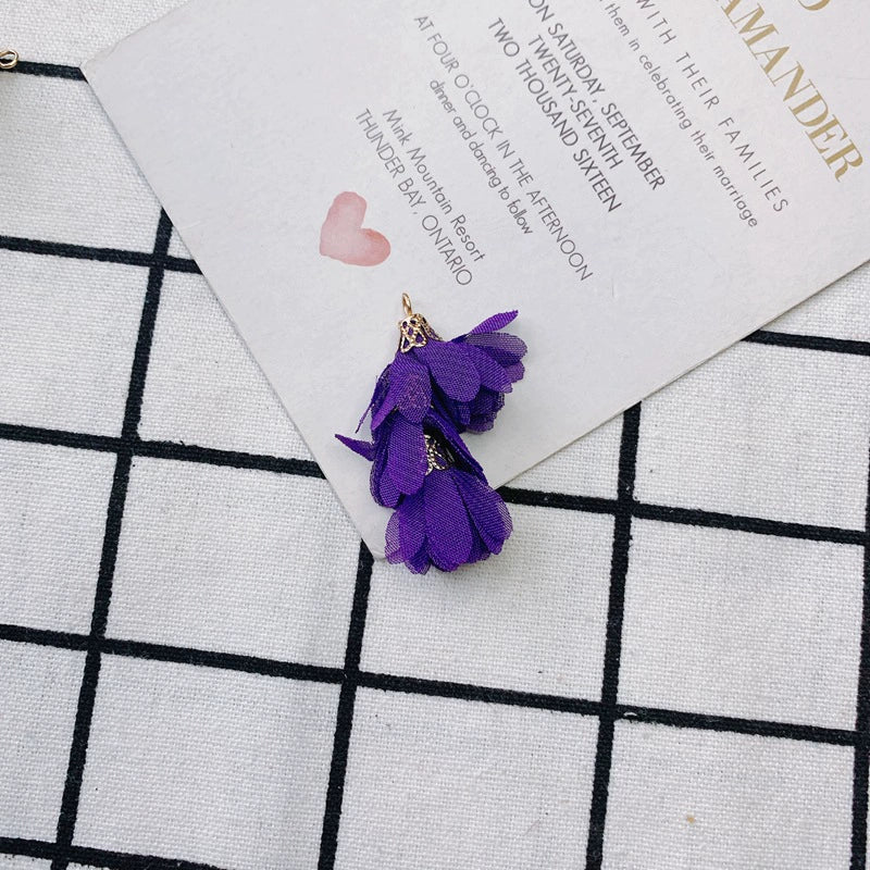 Wholesale Jewelry Accessories Fresh Tassel Small Flower Earrings Pendant Handwoven Fabric Material - Image 20