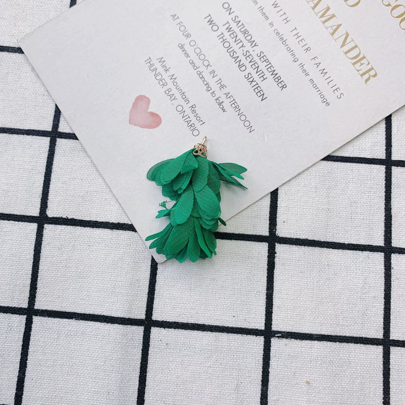 Wholesale Jewelry Accessories Fresh Tassel Small Flower Earrings Pendant Handwoven Fabric Material - Image 21