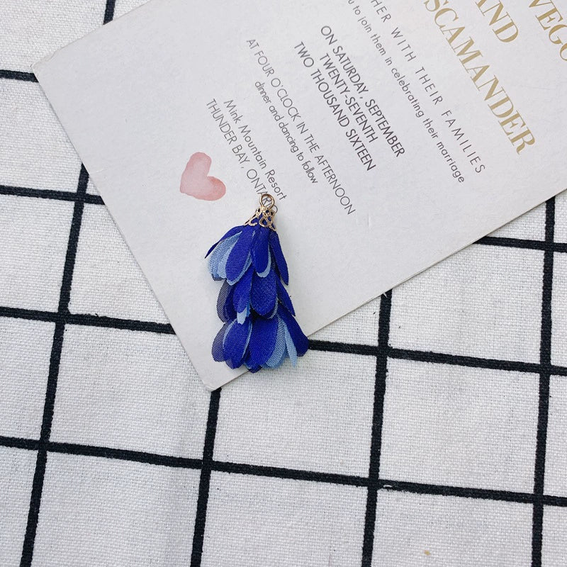 Wholesale Jewelry Accessories Fresh Tassel Small Flower Earrings Pendant Handwoven Fabric Material - Image 22