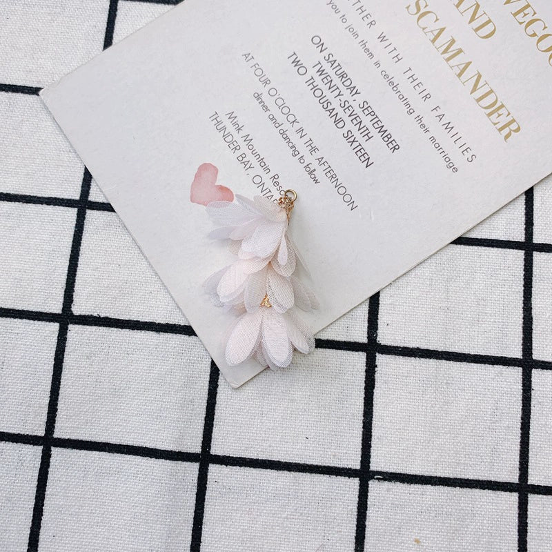 Wholesale Jewelry Accessories Fresh Tassel Small Flower Earrings Pendant Handwoven Fabric Material - Image 23