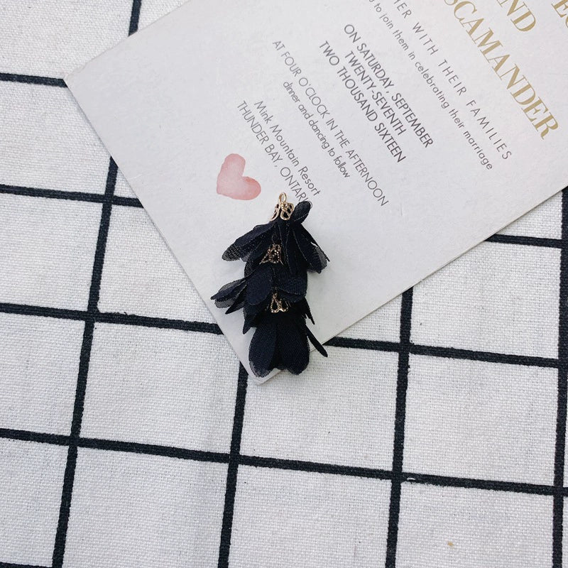 Wholesale Jewelry Accessories Fresh Tassel Small Flower Earrings Pendant Handwoven Fabric Material - Image 25