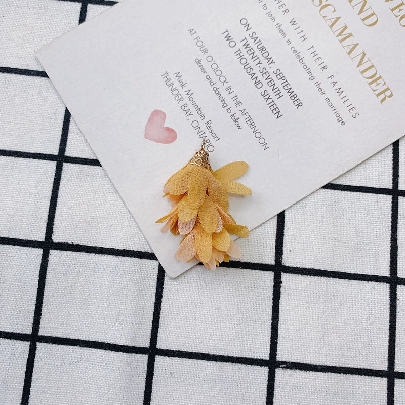 Wholesale Jewelry Accessories Fresh Tassel Small Flower Earrings Pendant Handwoven Fabric Material - Image 26