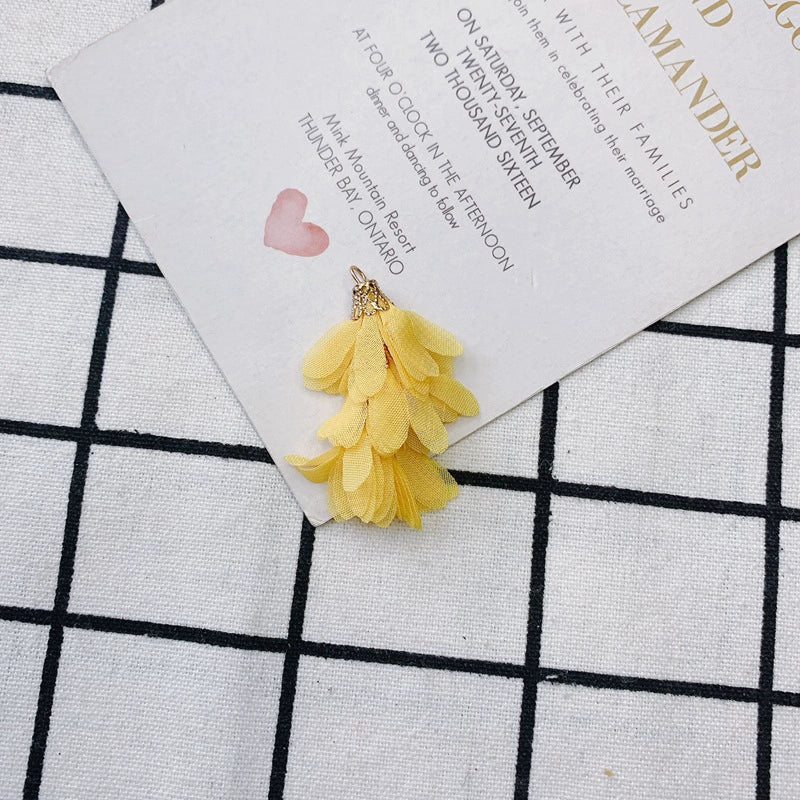 Wholesale Jewelry Accessories Fresh Tassel Small Flower Earrings Pendant Handwoven Fabric Material - Image 28