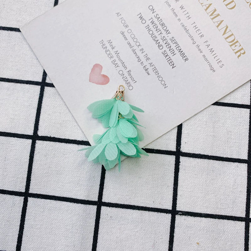 Wholesale Jewelry Accessories Fresh Tassel Small Flower Earrings Pendant Handwoven Fabric Material - Image 29