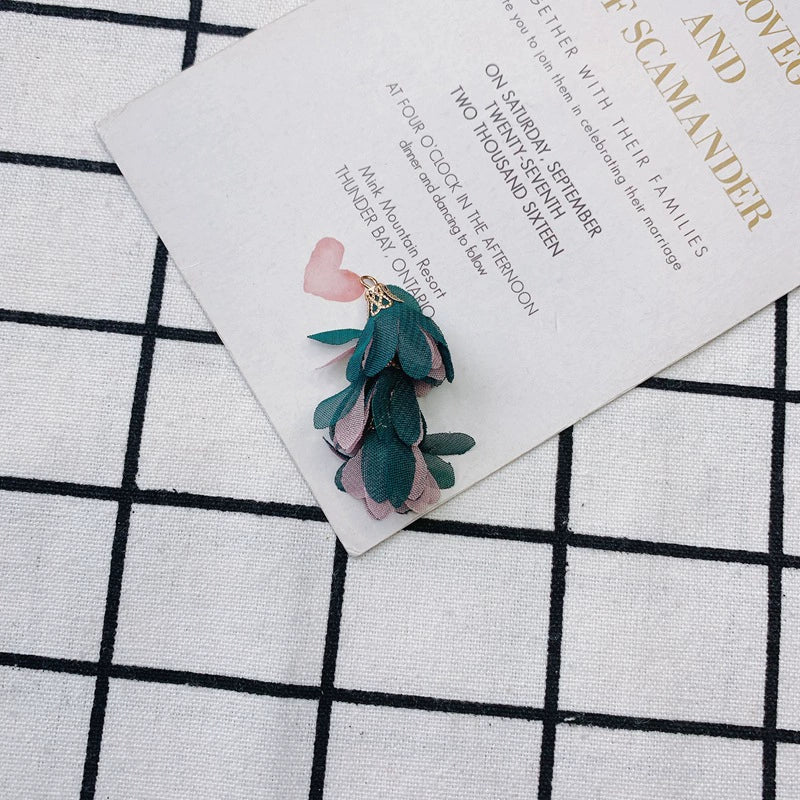 Wholesale Jewelry Accessories Fresh Tassel Small Flower Earrings Pendant Handwoven Fabric Material - Image 31