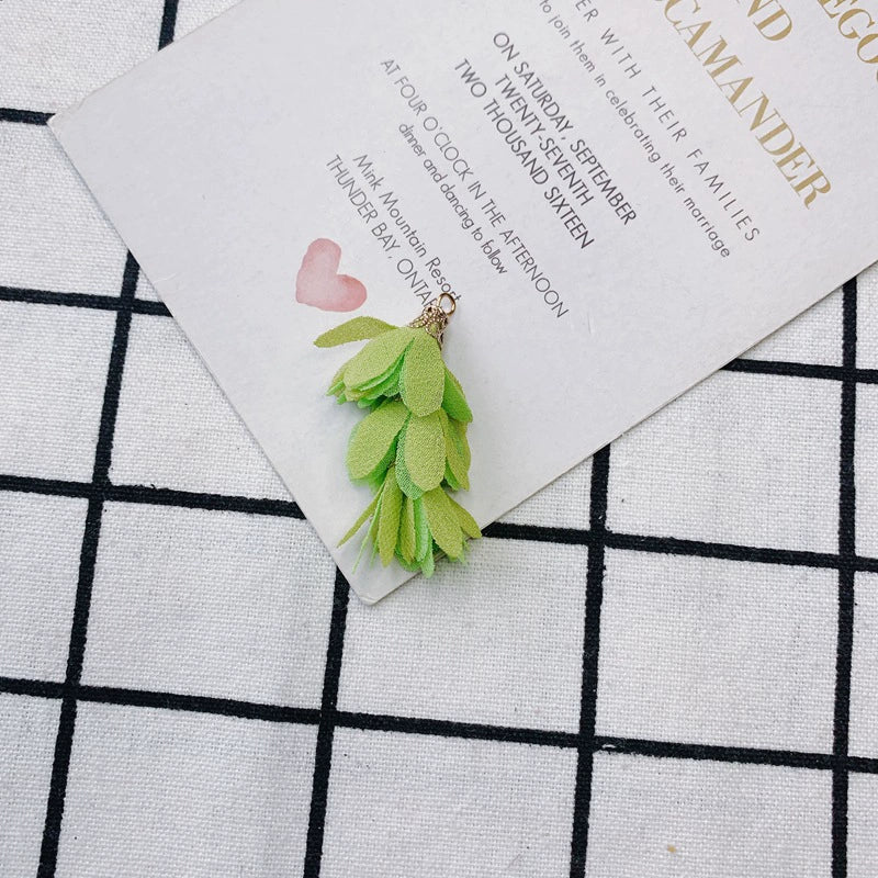 Wholesale Jewelry Accessories Fresh Tassel Small Flower Earrings Pendant Handwoven Fabric Material - Image 8