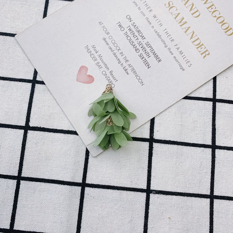 Wholesale Jewelry Accessories Fresh Tassel Small Flower Earrings Pendant Handwoven Fabric Material - Image 9