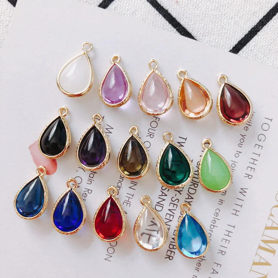 Wholesale Jewelry Accessories Glass Glaze Teardrop Shape Pendant For Bracelet And Necklace - Image 21