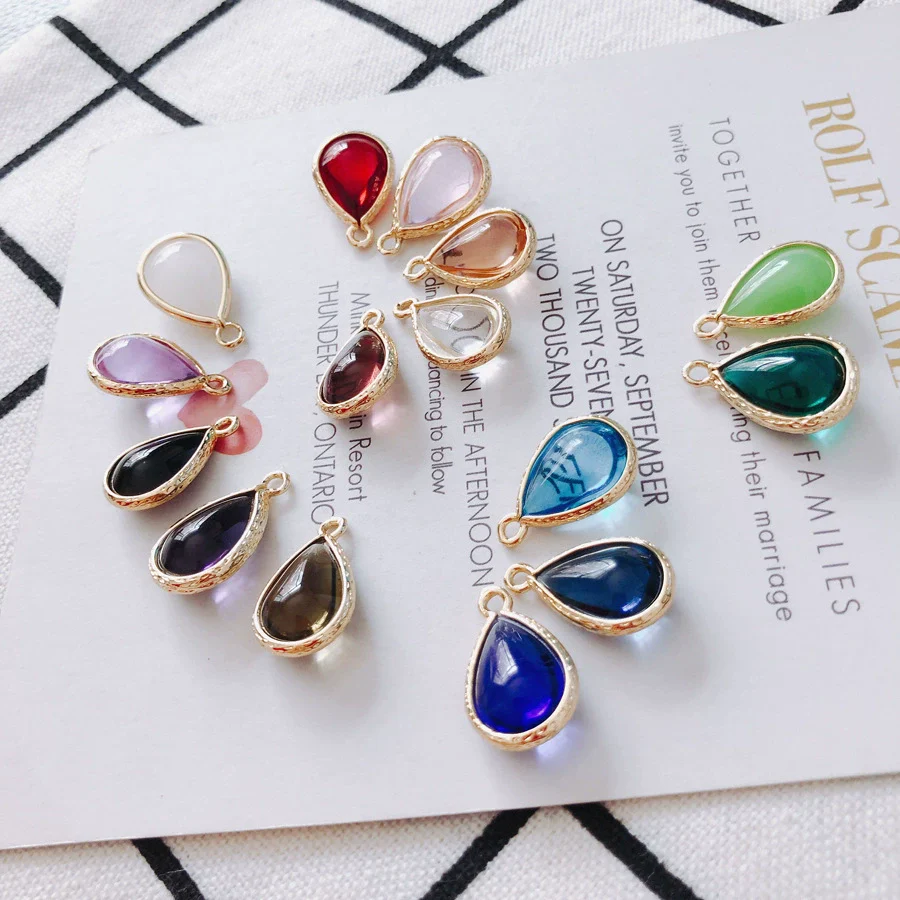Wholesale Jewelry Accessories Glass Glaze Teardrop Shape Pendant For Bracelet And Necklace - Image 3