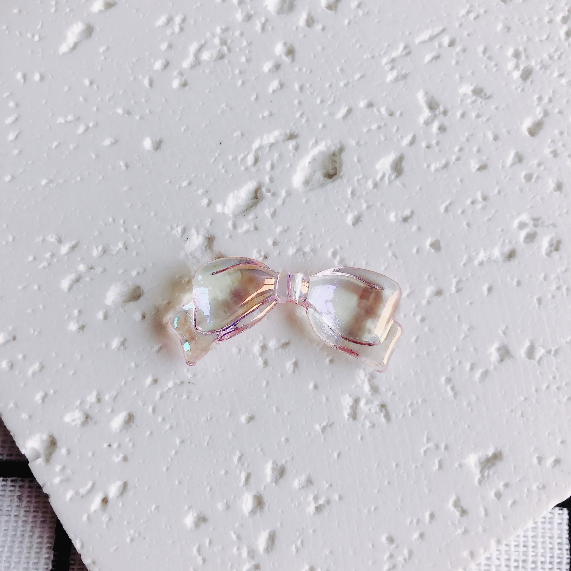 Wholesale Jewelry Accessories Metal Acrylic Resin Transparent Bow Earrings Electroplated - Image 6