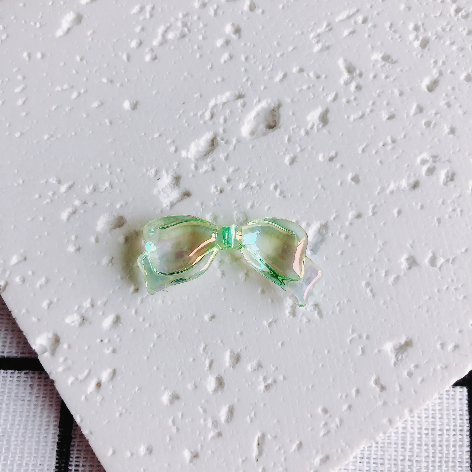 Wholesale Jewelry Accessories Metal Acrylic Resin Transparent Bow Earrings Electroplated - Image 7