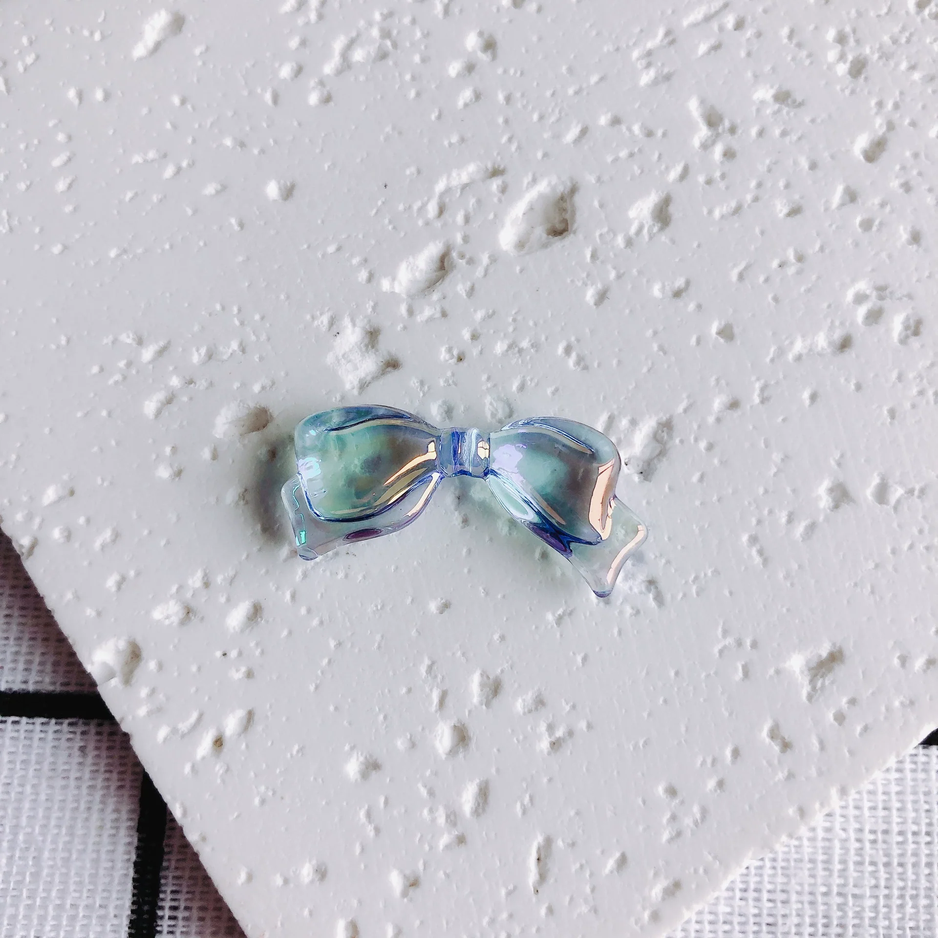 Wholesale Jewelry Accessories Metal Acrylic Resin Transparent Bow Earrings Electroplated - Image 8