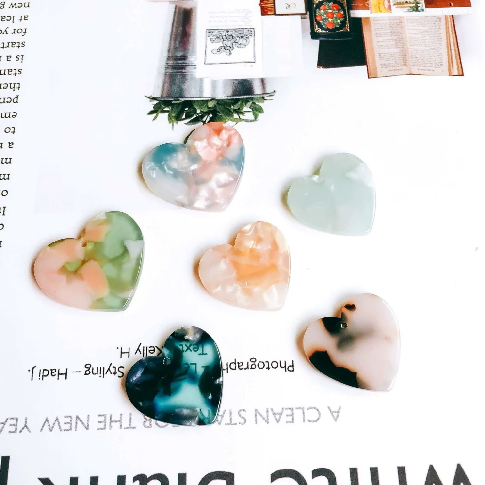 Wholesale Jewelry Accessories Plastic Resin Love Art Earrings Bracelet Pendant Harajuku Style - Image 2