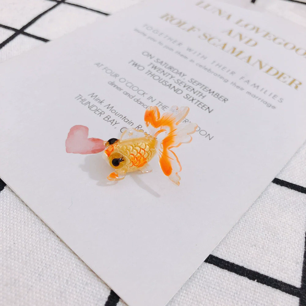 Wholesale Jewelry Accessories Plastic Resin Red Koi Goldfish Pendant Earrings Handmade - Image 9