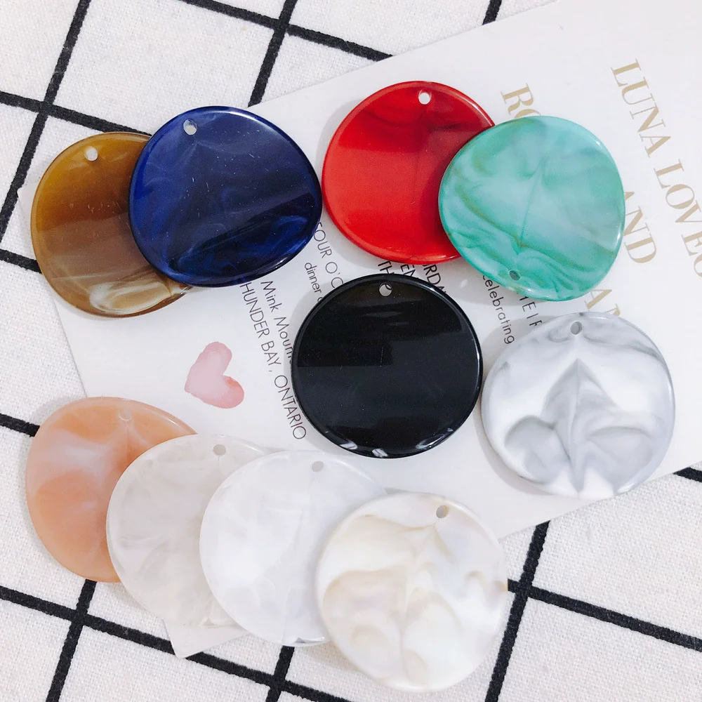 Wholesale Jewelry Accessories Plastic Resin Round Halo Earrings With Holes Pendant
