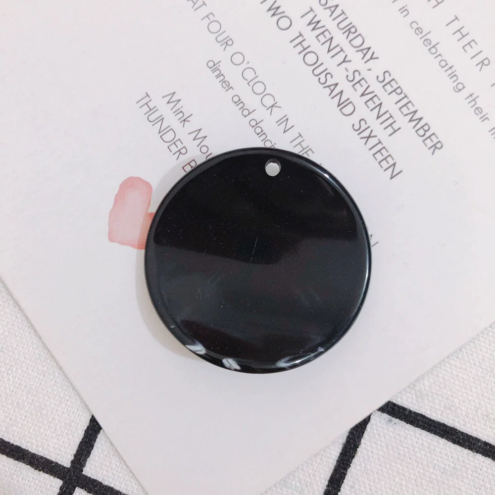 Wholesale Jewelry Accessories Plastic Resin Round Halo Earrings With Holes Pendant - Image 8