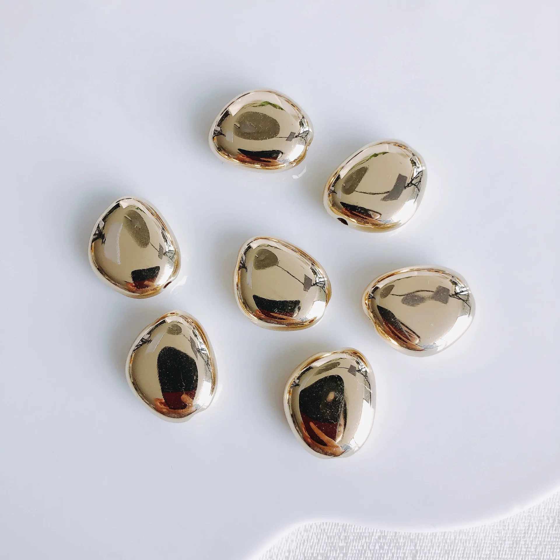 Wholesale Jewelry Accessories Resin Plastic Irregular Bean Earrings Bracelet Necklace With Color Protection Electroplating - Image 9