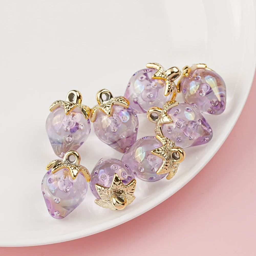 Wholesale Jewelry Accessories Resin Strawberry Inlaid Pearl Pendant Earrings Environmentalfriendly - Image 19