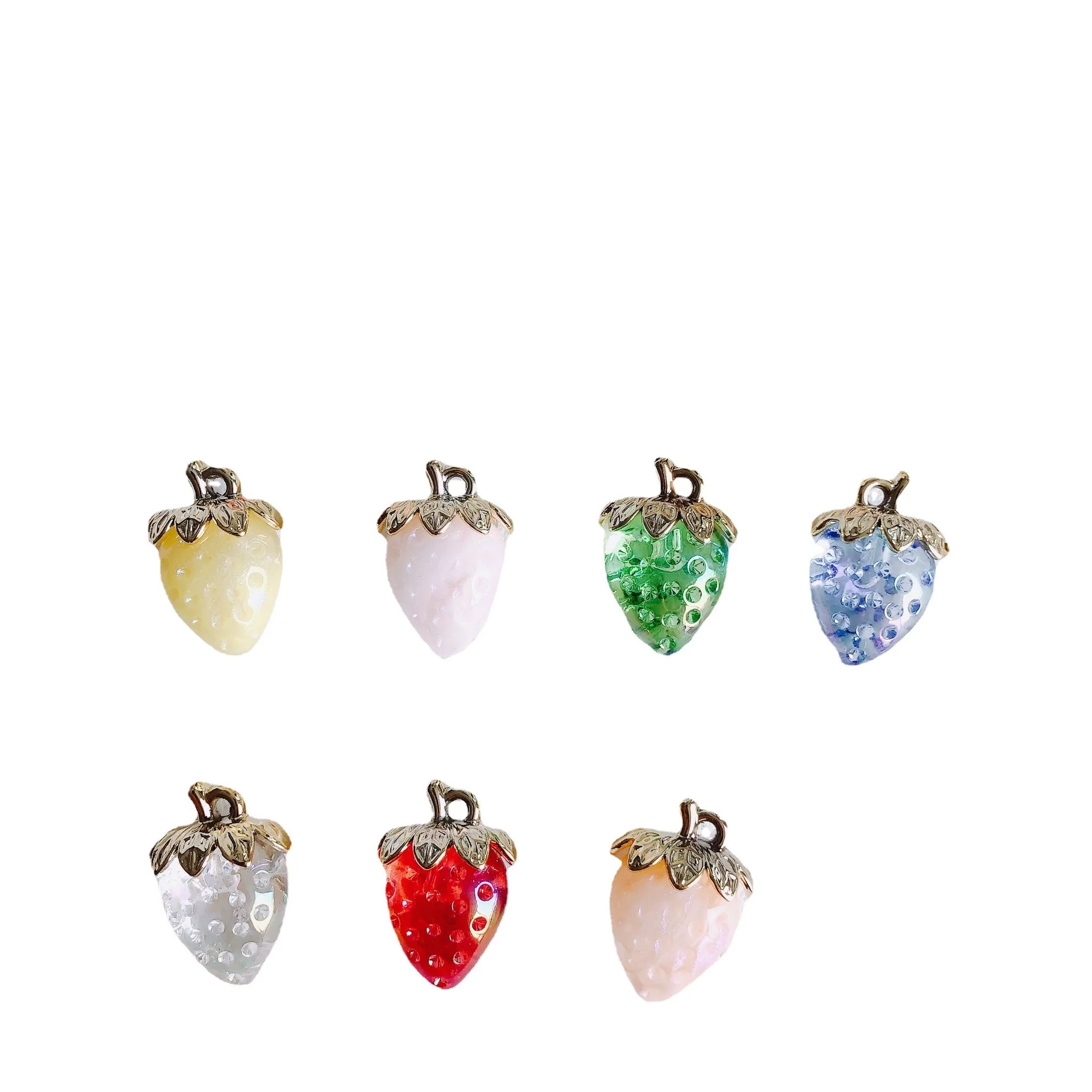 Wholesale Jewelry Accessories Resin Strawberry Inlaid Pearl Pendant Earrings Environmentalfriendly - Image 4