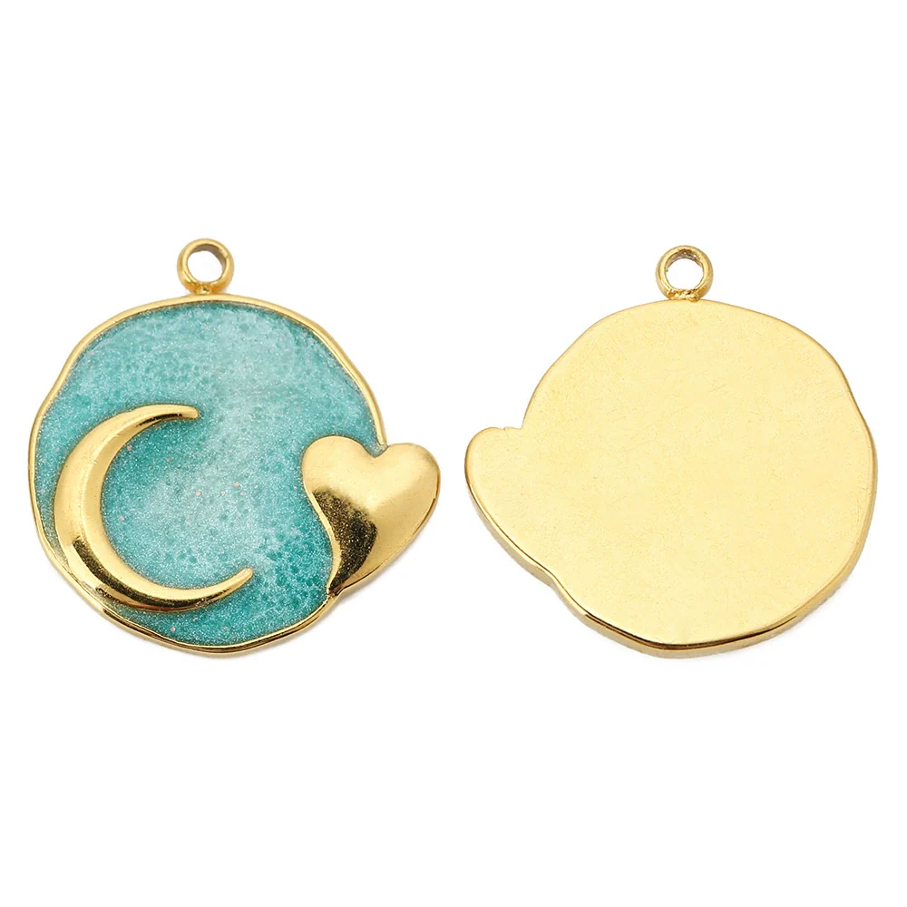 Wholesale Jewelry Accessories Stainless Steel Dripping Oil Love Crescent Pendant Earrings Necklace Diy - Image 7