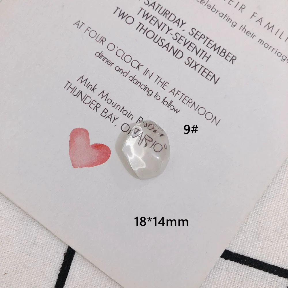 Wholesale Jewelry Accessories Transparent Glass And Plastic Resin Irregular Shaped Environmental Protection Patch Material - Image 14