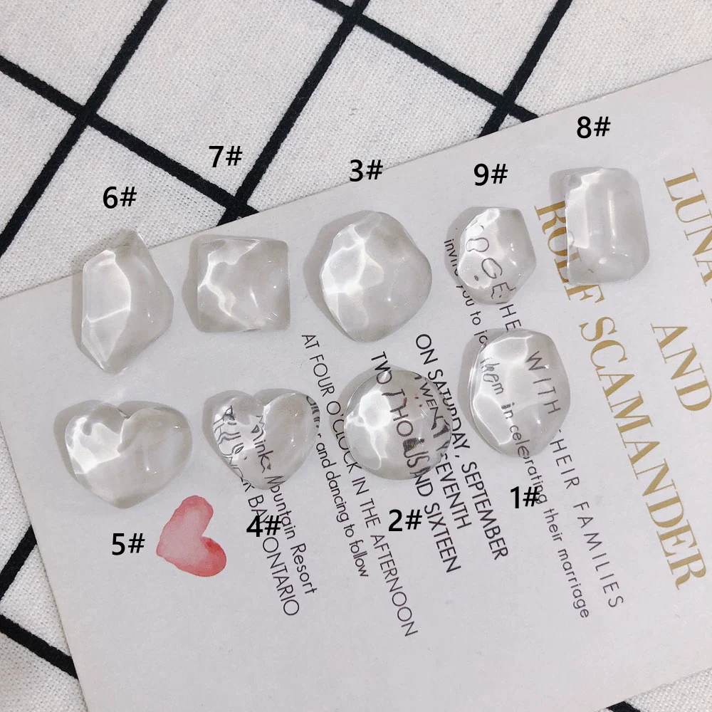 Wholesale Jewelry Accessories Transparent Glass And Plastic Resin Irregular Shaped Environmental Protection Patch Material - Image 2