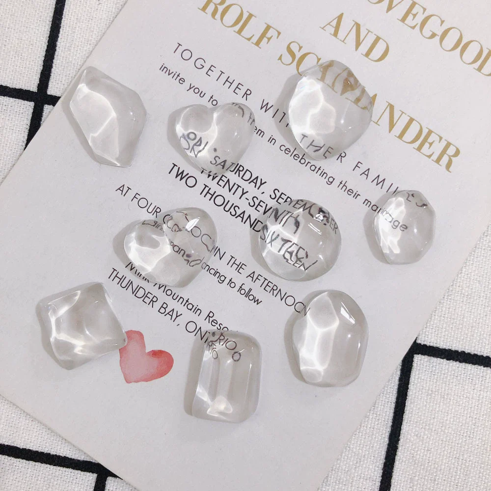 Wholesale Jewelry Accessories Transparent Glass And Plastic Resin Irregular Shaped Environmental Protection Patch Material - Image 3