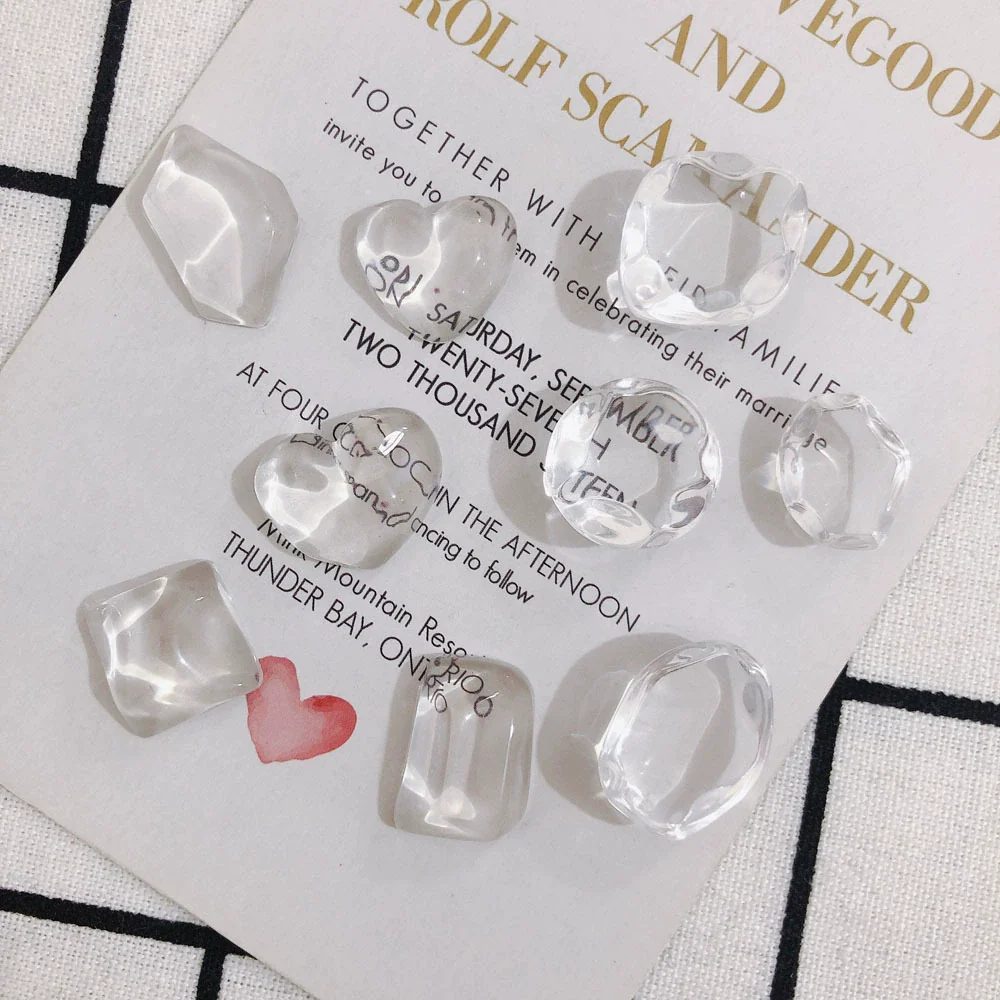 Wholesale Jewelry Accessories Transparent Glass And Plastic Resin Irregular Shaped Environmental Protection Patch Material - Image 4