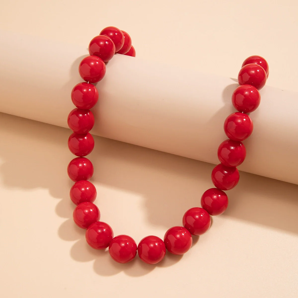 Wholesale Jewelry Acrylic Geometric Round Bead Handmade Women's Punk Style Collar Clavicle Necklace - Image 4