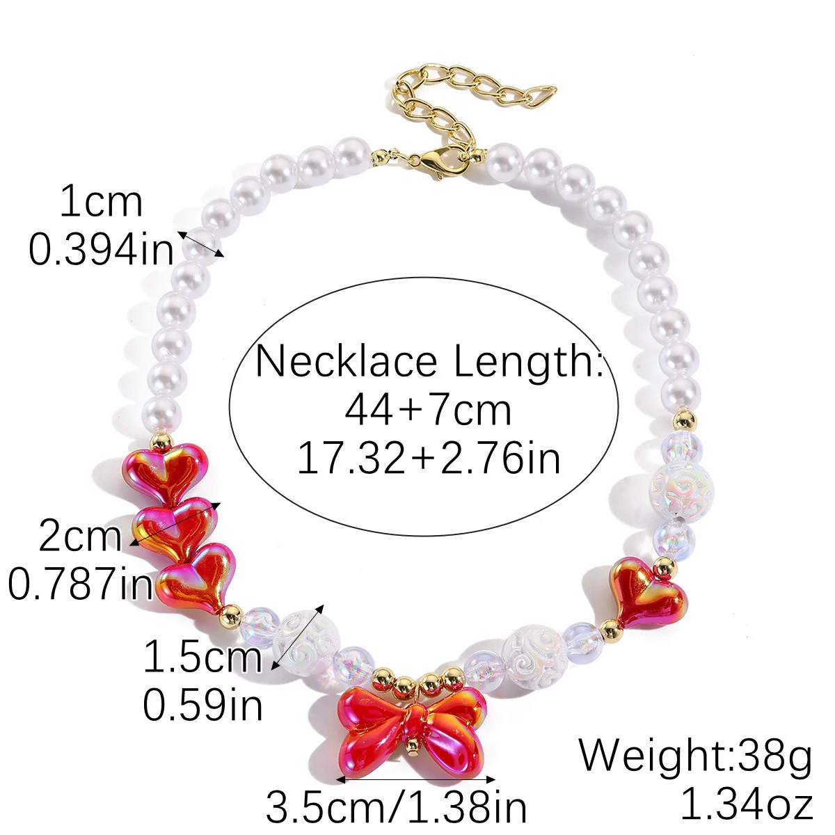 Wholesale Jewelry Acrylic Heart Geometric Electroplated Necklace For Women - Image 7
