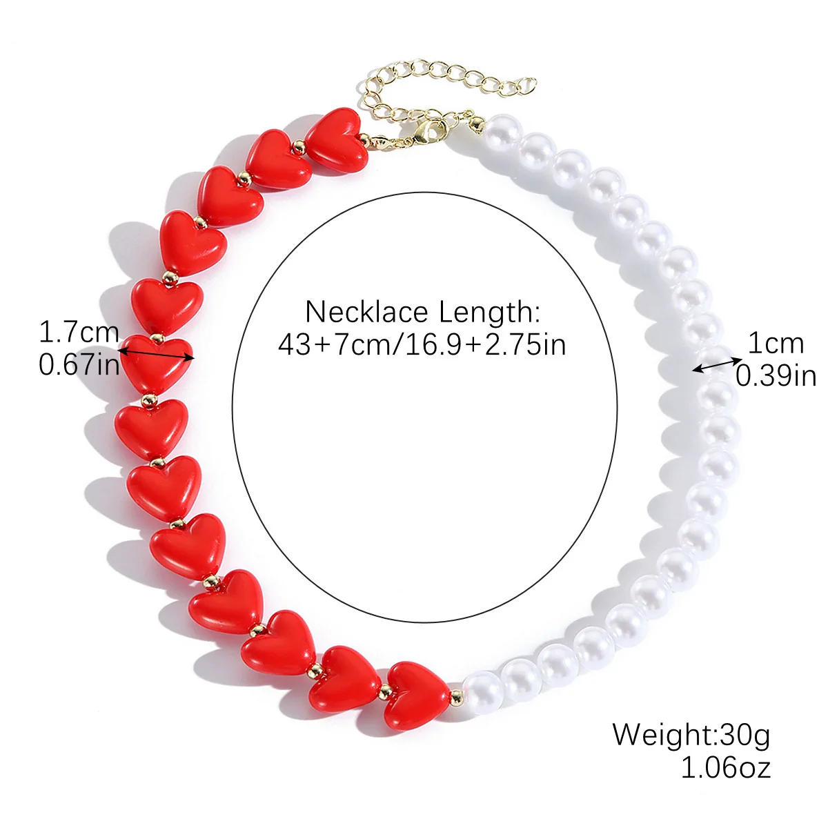 Wholesale Jewelry Acrylic Heart Geometric Electroplated Necklace For Women - Image 8
