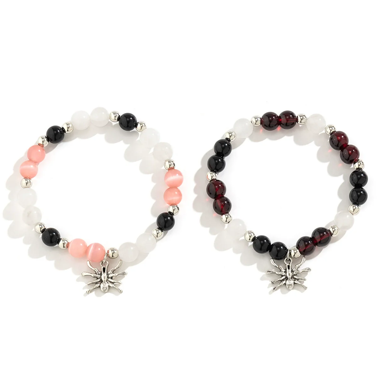 Wholesale Jewelry Alloy Beaded Elastic Bracelet With Spider Pendant Geometric Animal Pattern Electroplated For Women - Image 3