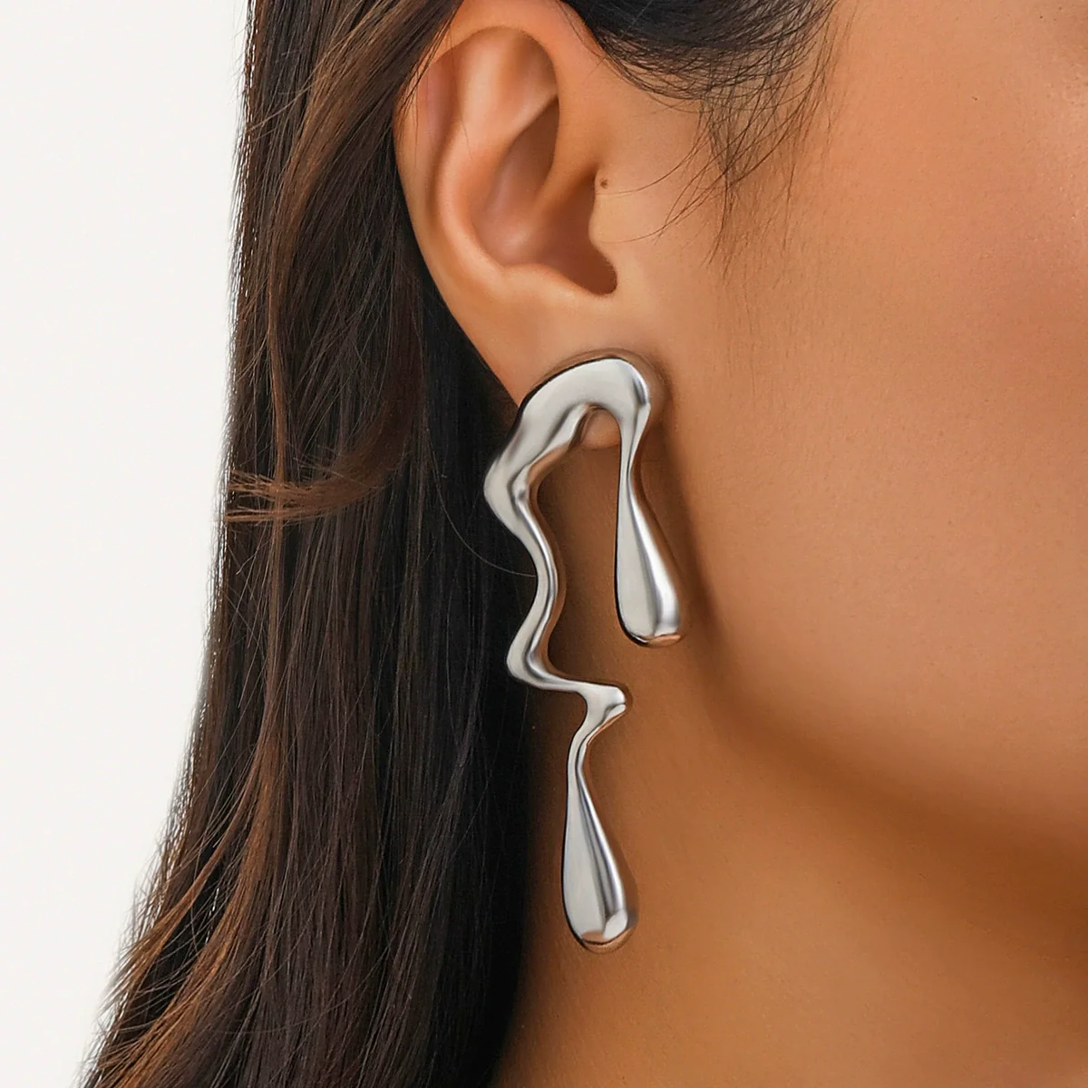 Wholesale Jewelry Alloy Drop Earrings Sweet Geometric Style Electroplated - Image 2