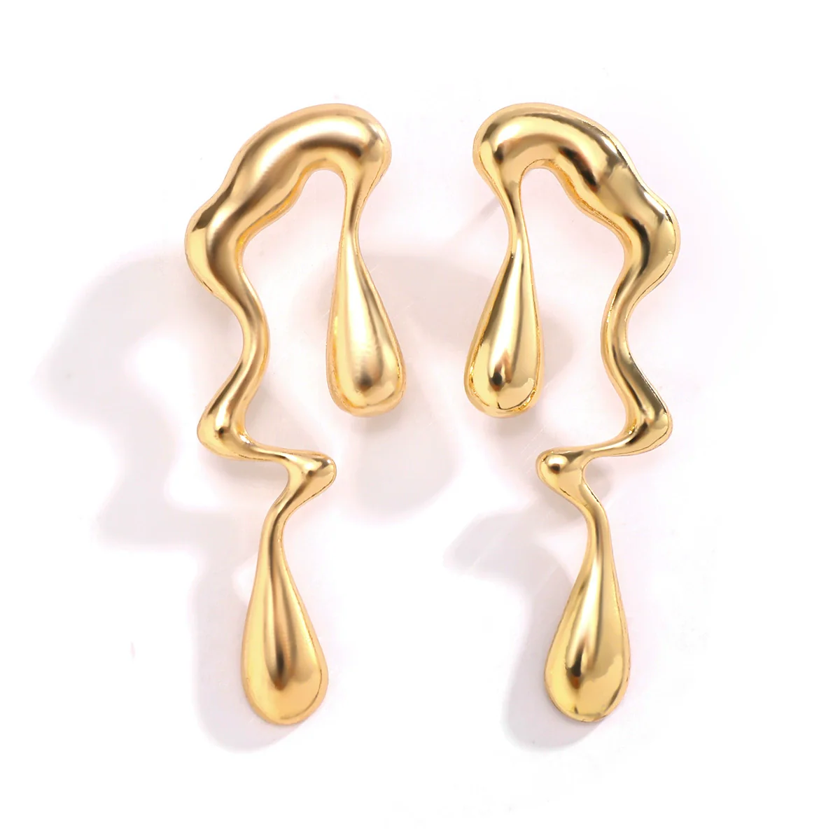 Wholesale Jewelry Alloy Drop Earrings Sweet Geometric Style Electroplated - Image 5