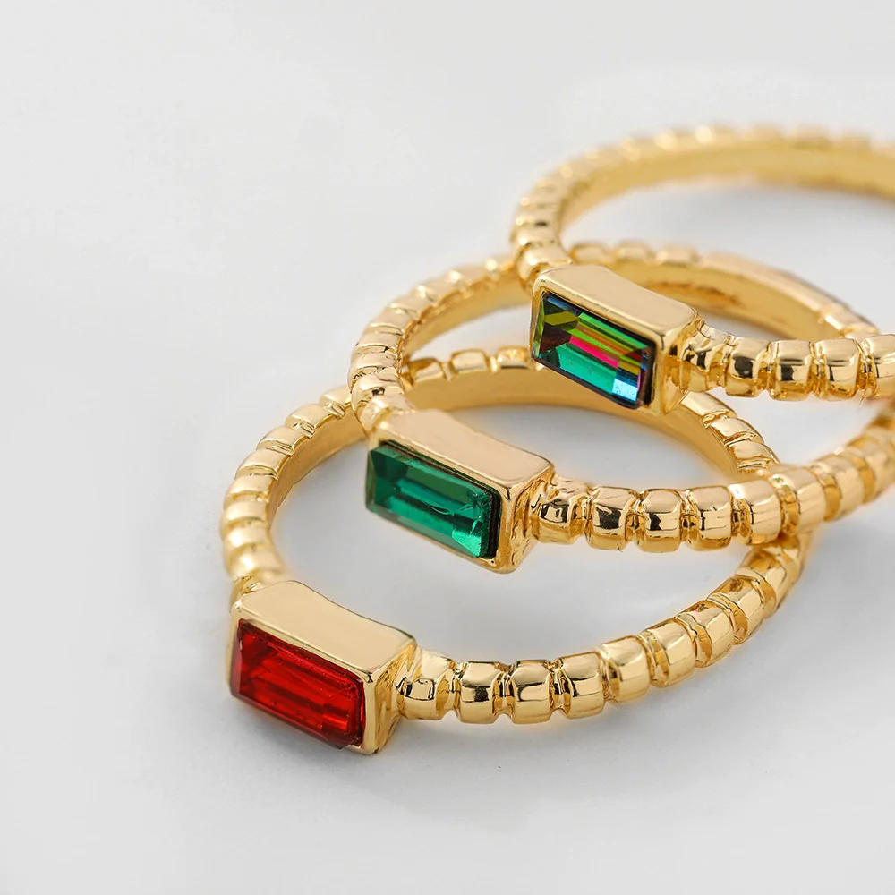 Wholesale Jewelry Alloy Geometric Diamond Twist Rope Ring For Women