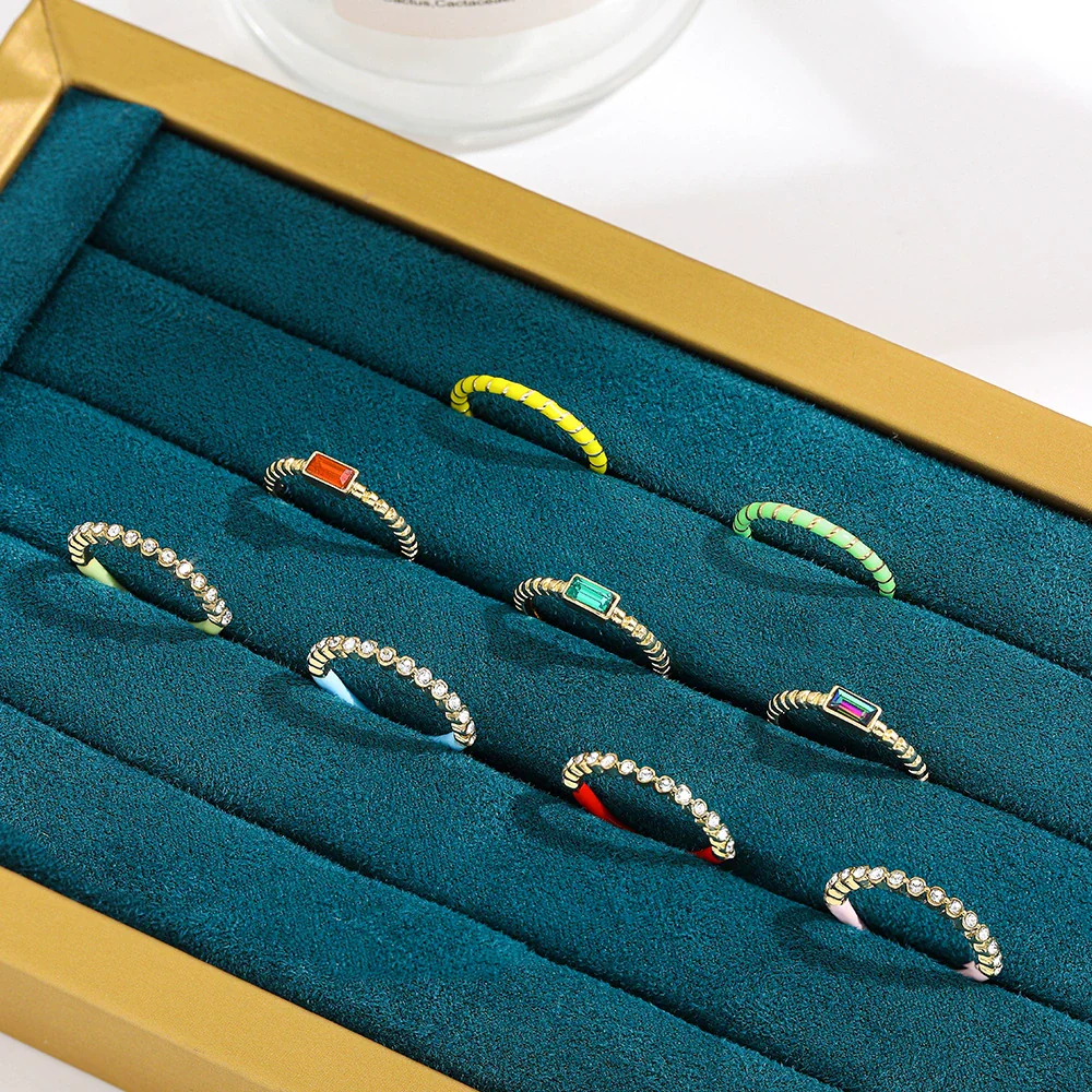 Wholesale Jewelry Alloy Geometric Diamond Twist Rope Ring For Women - Image 4
