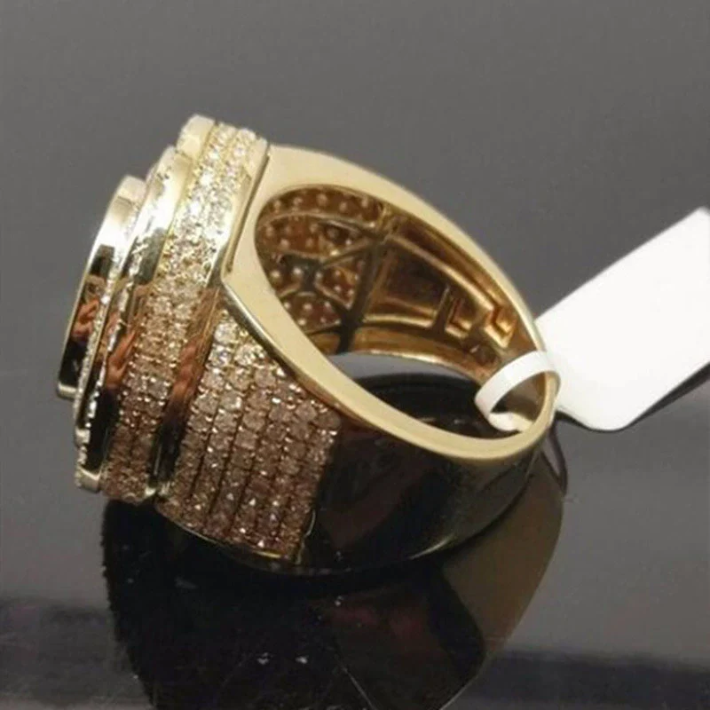 Wholesale Jewelry Alloy Geometric Hiphop Style Electroplated Ring For Men And Women - Image 2