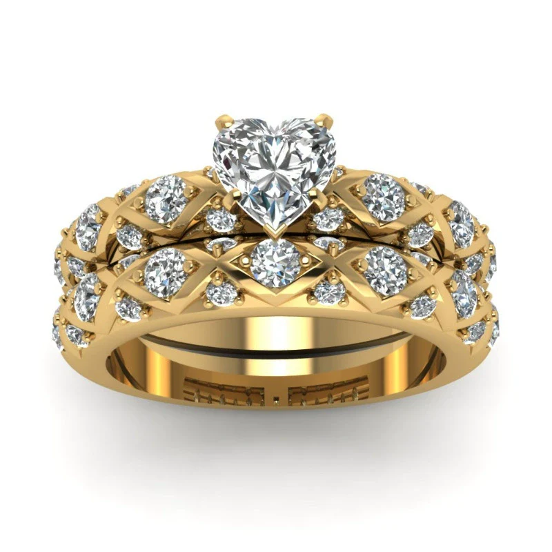 Wholesale Jewelry Alloy Geometric Micro Inlaid Full Diamond Zircon Twopiece Ring Luxury Temperament Couple Style - Image 10