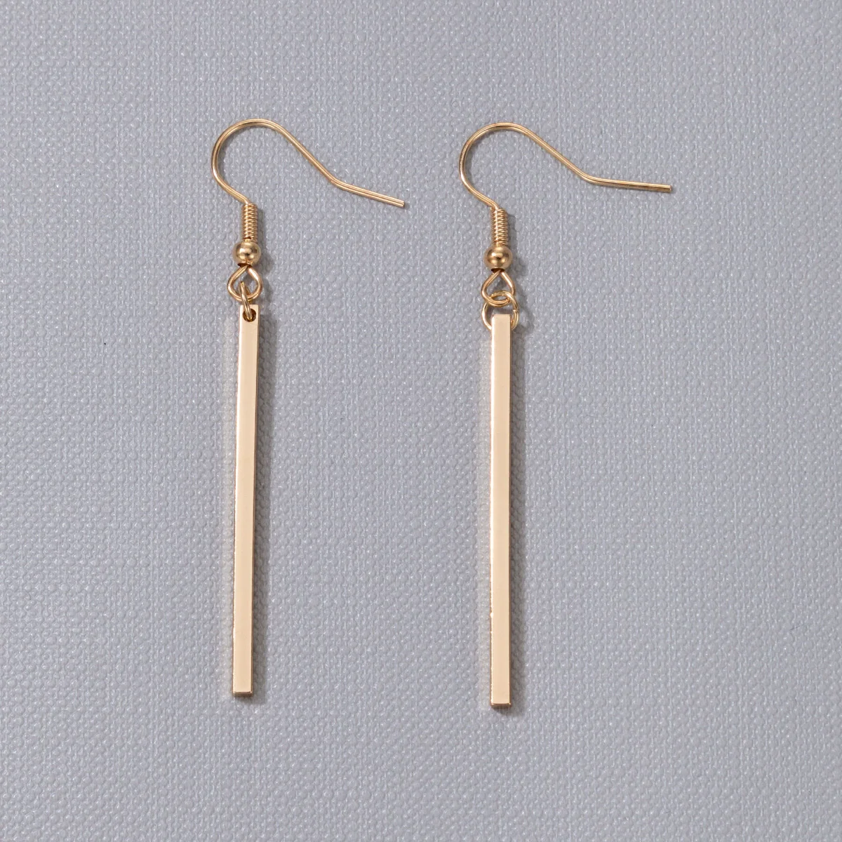 Wholesale Jewelry Alloy Geometric Rectangular Stick Ear Hook Earrings For Women Electroplated