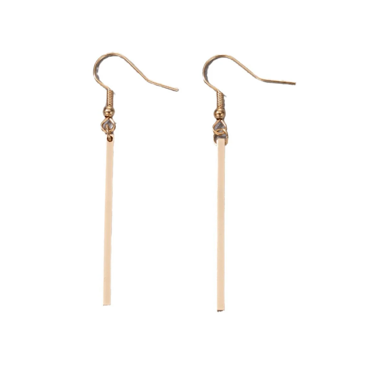 Wholesale Jewelry Alloy Geometric Rectangular Stick Ear Hook Earrings For Women Electroplated - Image 5