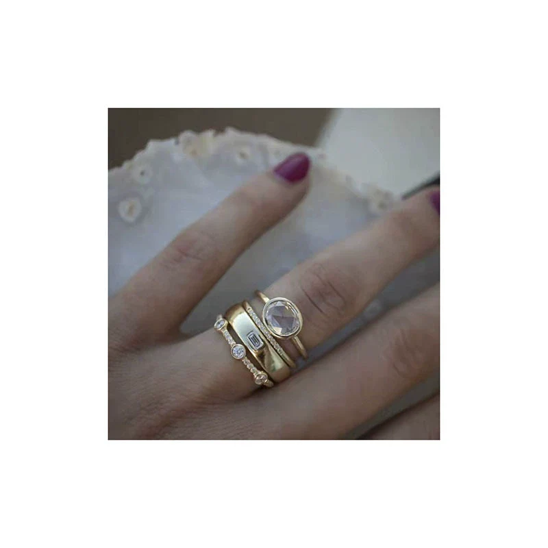 Wholesale Jewelry Alloy Geometric Round Zirconium Fourpiece Set For Women With Electroplating - Image 5