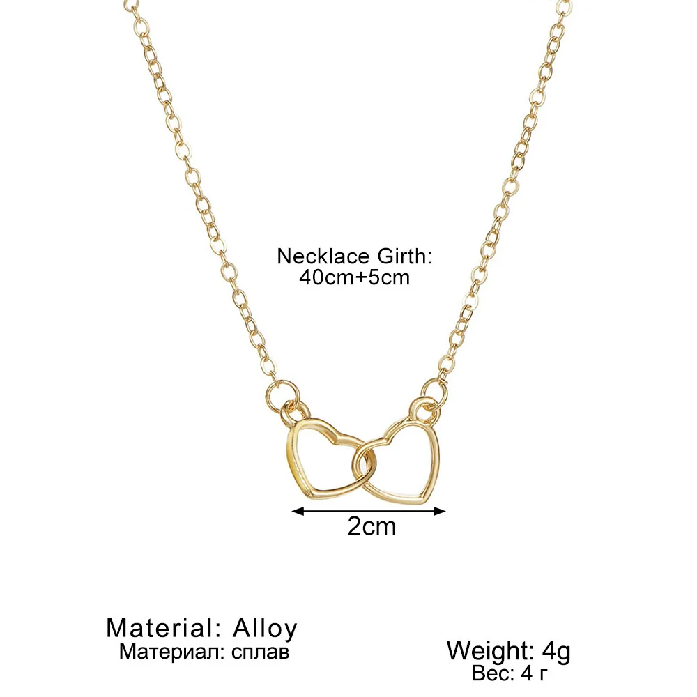Wholesale Jewelry Alloy Heart Shaped Pendant Necklace With Geometric Styling And Electroplating - Image 5